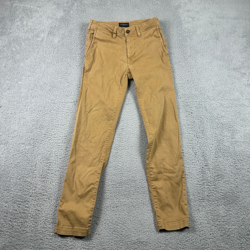 American Eagle Extreme Flex Slim Straight‎ Pants Mens 28x32 Khaki Brown Chinos